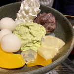 鯨屋 - 抹茶白玉クリームあんみつ@580円(税抜)