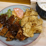 洋食の店　ぺいざん - ぺいざん（チキンカツ＆若鶏のフライのお好み定食 850円）