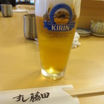 すし藤田 - 生ビール　５００円