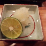 日本料理 たかむら - 薬味、イチボにつけて・・・