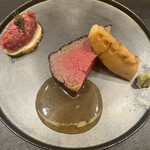 銀座 大石 - 外側ｶﾘｶﾘ、中はとろける！何この火入れ天才か!!筍とﾊﾟﾃ?も美味しや～！