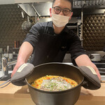 銀座 大石 - 太刀魚ごはん～！はーい笑って笑って～！