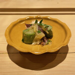 すし宮川  - アスパラ、はまぼうふ、ホタルイカ酢味噌和え