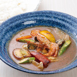 Rich shrimp Soup Curry with crunchy sweet shrimp