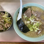 吉間家 - チャーシュー麺➕ねぎ丼