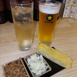 Sushibagenseiandotamagoyakikafe - ハイボールとビール