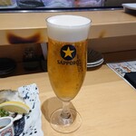 Miyagino Sakana To Akazu No Osushi Sakanaga Sakana - 一杯目の生ビール(黒ラベル)