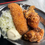 Manten Sakaba - 【ランチ】満腹定食の白身フライ•から揚げ