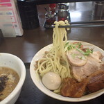 手打ち麺処 暁天 - 肉つけ麺（麺）