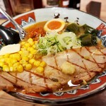 弟子屈ラーメン - 叉焼味噌コーンバターのせ（辛味噌）