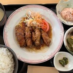 Oosaka Kokusai Kouryuu Senta Kafe&Resutoran - アスパラ豚巻きのテリヤキ定食