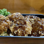 Hisamoto - ひれ一口のソースかつ重
                        ご飯の上にキャベツ、その上にひれかつを乗せソースをかけたお重です。
                        揚げたてのひれかつ5個はなかなかのボリューム、柔らかで美味しいのです♪