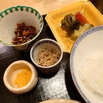 津の守坂 小柴 - ご飯：ごはん、生からすみ、ちりめん山椒ほか