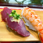 立喰 さくら寿司 - かつお、大エビ