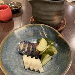 和風創作料理ぼんまり - 漬物　仕事が光ります。