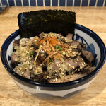 手打式超多加水麺 ののくら - チャーシューご飯(300円)