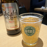 プチ グリル マルヨシ - ノンアル。なぜか台湾ビールのグラスで(*´艸`*)