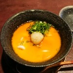 りょうりや 御旅屋 - たらの白子の茶碗蒸し