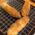 大阪串かつ てん家わん屋 - 雛鳥：特製醤油と山椒で味付け、中々ないですよ、二本は食べます！