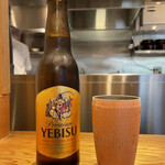 中華蕎麦 とみ田 - 「エビスビール小鬢」400円