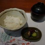 吉向 - ご飯、香の物、味噌汁