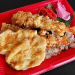 米やのコシヒカリ弁当 - エビ天重