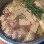 Kanzen Koshitsu Tsukuyomi - 「水炊き」
                        博多名物頂きました。
                        地鶏の出汁がしっかり出ていて、コラーゲンたっぷり。