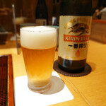 すし萬 - 瓶ビール（一番搾り）