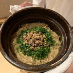 銀座 しのはら - 新生姜と牛時雨煮の土鍋ご飯