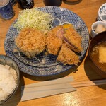 とんかつ七井戸 - とんかつ七井戸(軍鶏チキンとヒレかつ定食)