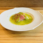 齋華 - ◆本鮪とクラゲの冷菜　葱ソース