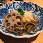 Mikokoroya - ★7穴子と豆腐の湯葉包み、ぜんまい蓮根の揚げ浸し