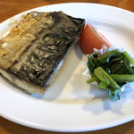 菊寿司 - ランチに付いてきた塩鯖焼き