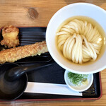 Udon Izakaya Edobori - 竹鶏天セット ひやかけ 中盛り