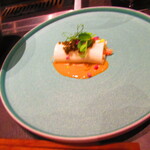 北海道焼肉 北うし - 【アミューズスペシャリティ】毛蟹の春巻き(牛ミノを毛蟹ソースで) 