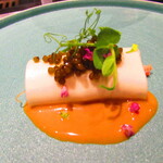 北海道焼肉 北うし - 【アミューズスペシャリティ】毛蟹の春巻き(牛ミノを毛蟹ソースで) 