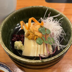 Meigetsu Antanakaya - 筍刺身　雲丹のせ