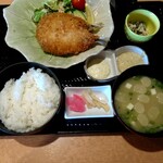 レストラン 松花 - アジフライ定食 1000円