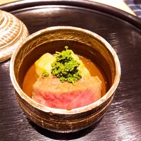 西麻布野口 - ⚫賀茂ナス  牛ロース煮　花山椒