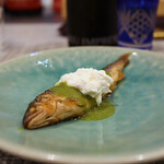 店名なし - 若鮎のコンフィ ブラータチーズ