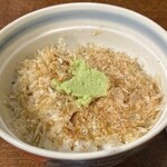 櫻蕎麦 河内庵 - わさびご飯　いわしと花かつお