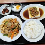 福盛　中華料理 - 料理写真:生ビール定食(鶏肉とカシューナッツ炒め+冷奴)