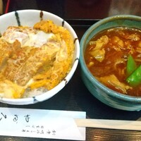 日本橋 やぶ久 - ミニカツ丼、ミニカレー南蛮そばセット 1,100円 ♪