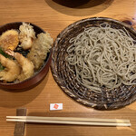 蕎麦 游山 - せいろ　700円　小天丼　500円