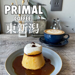 PRIMAL COFFEE. - 『cafe latte¥530』 『プリン¥500』