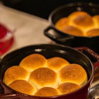 Freshly baked, piping hot, fluffy staub bread!