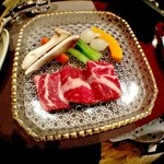 本家伴久 - 口取り（和牛鉄板焼き）(2013.Feb)