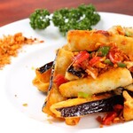 Fried eggplant with Sichuan pepper