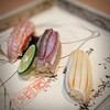 浅草 ASA虎 - 料理写真:〆のお鮨。金目・カマス・墨烏賊。美しい握り♡