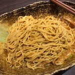 Chuukasoba Kunimatsu - 「汁なし担担麺 3辛 大盛」（カレー粉入、680圓）。よく混ぜて食べます。